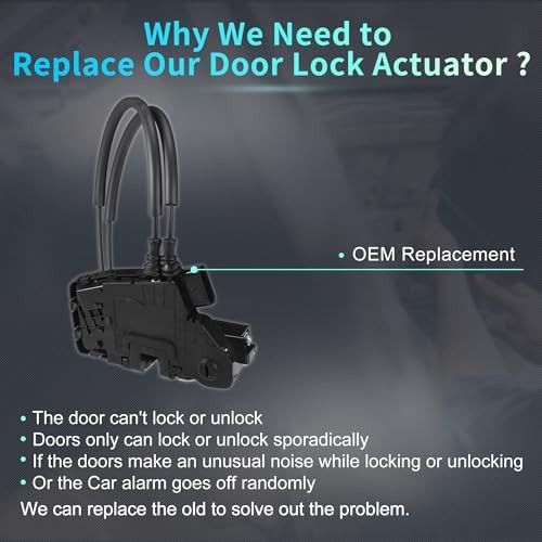 Replacement Rear Left Driver Side Power Door Lock Actuator Motor with Cable