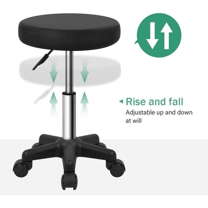 Height Adjustable Stool 360° Swivel Compact Base Easy Install 300lbs Capacity US