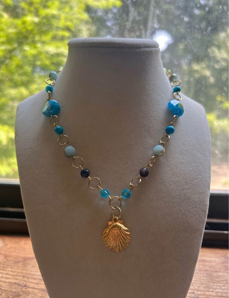 Glass & Shell Beaded Handmade Necklace
