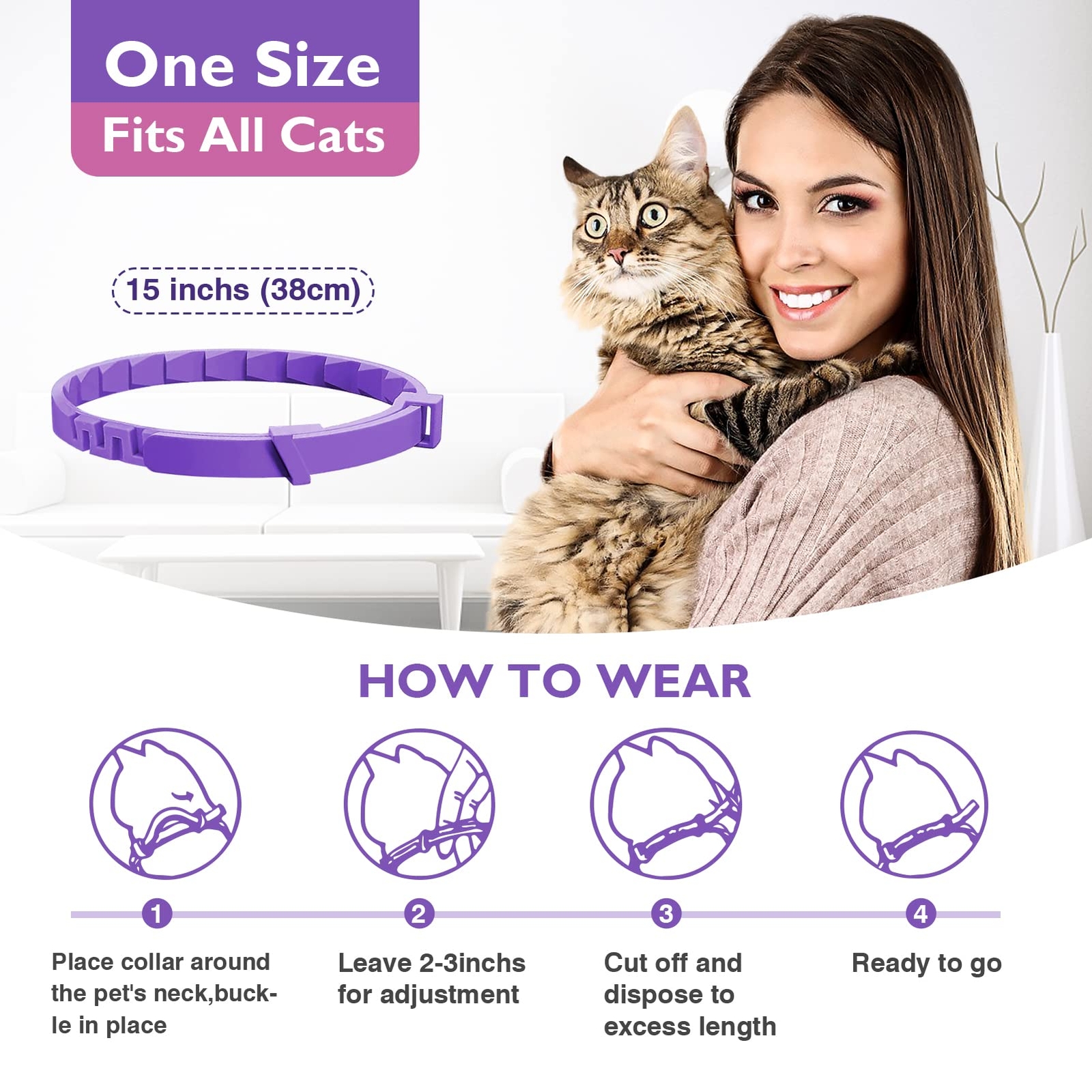 3 Pack Calming Collar Efficient Relieve Reduce Anxiety Stress Pheromones Calm