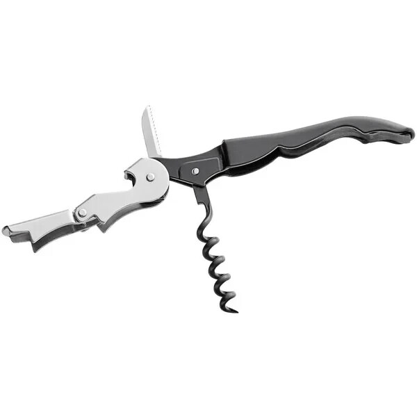 Acopa Waiter's Corkscrew with Black Metal Handle