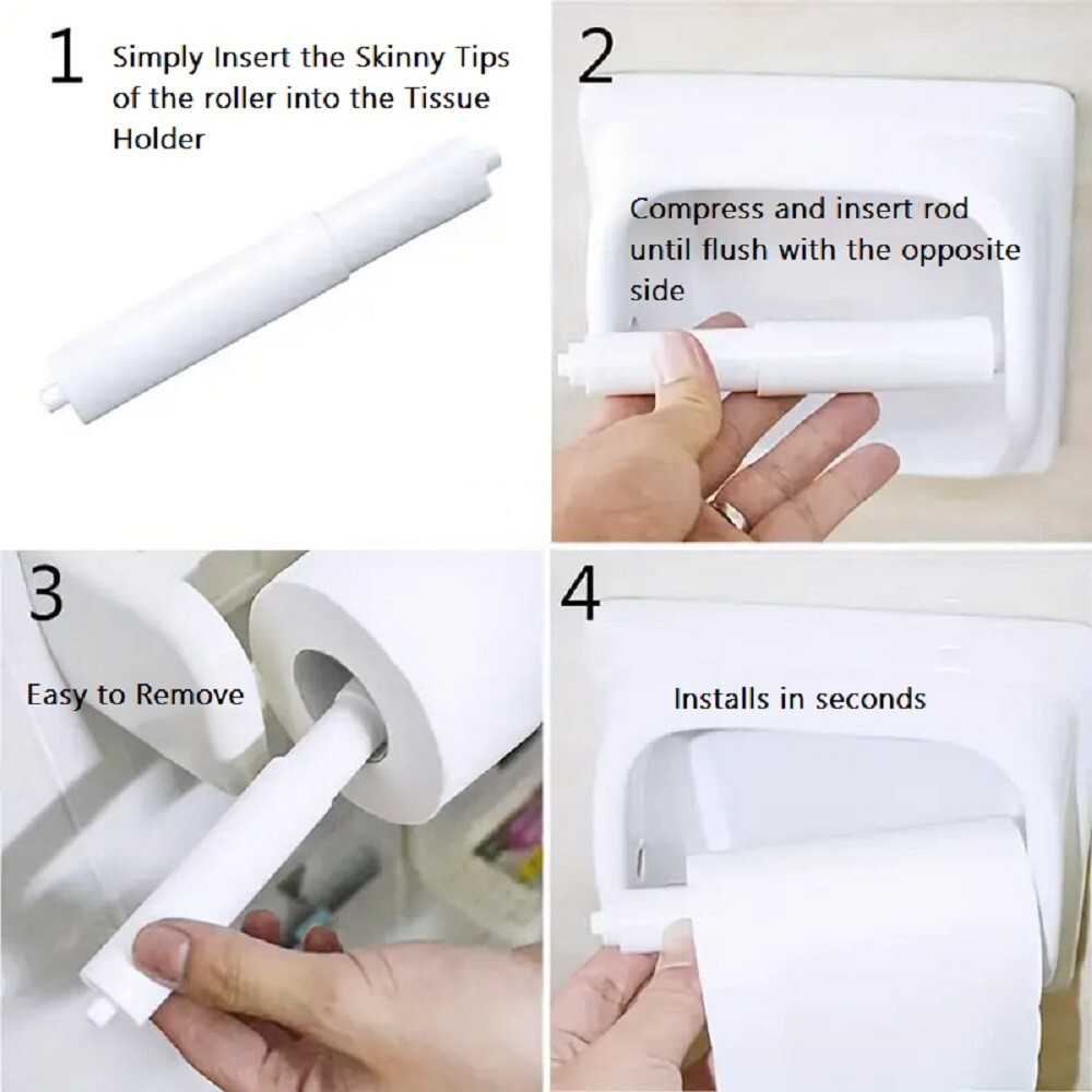 2-Pack Toilet Paper Roller – Spring Loaded, Universal Fit, Easy Installation