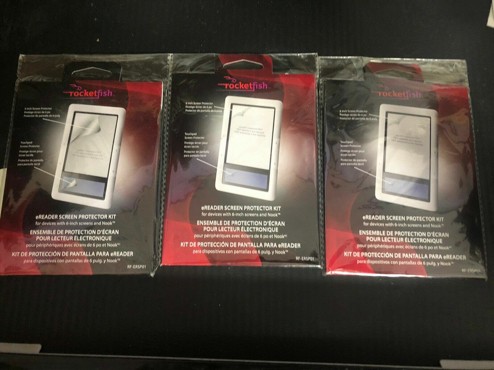 Rocketfish RF-ERSP01 6inch Screen Protector Kit Nook eReader 3 Pack