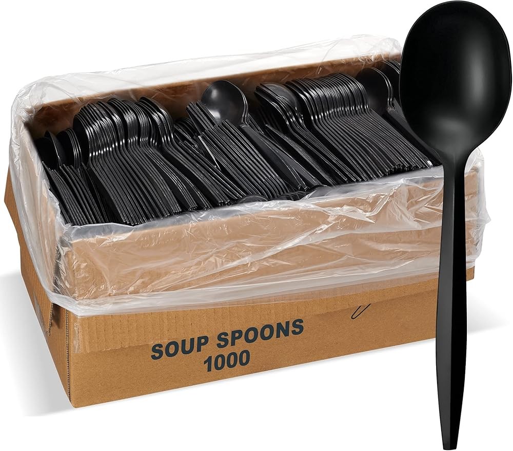 1, 000 Plastic Disposable Knives Bulk Bla Medium Weight Disposable