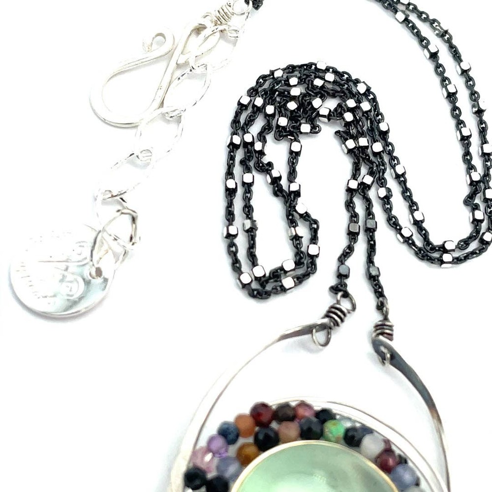 Fluorite Mixed Gemstone Pendant Necklace