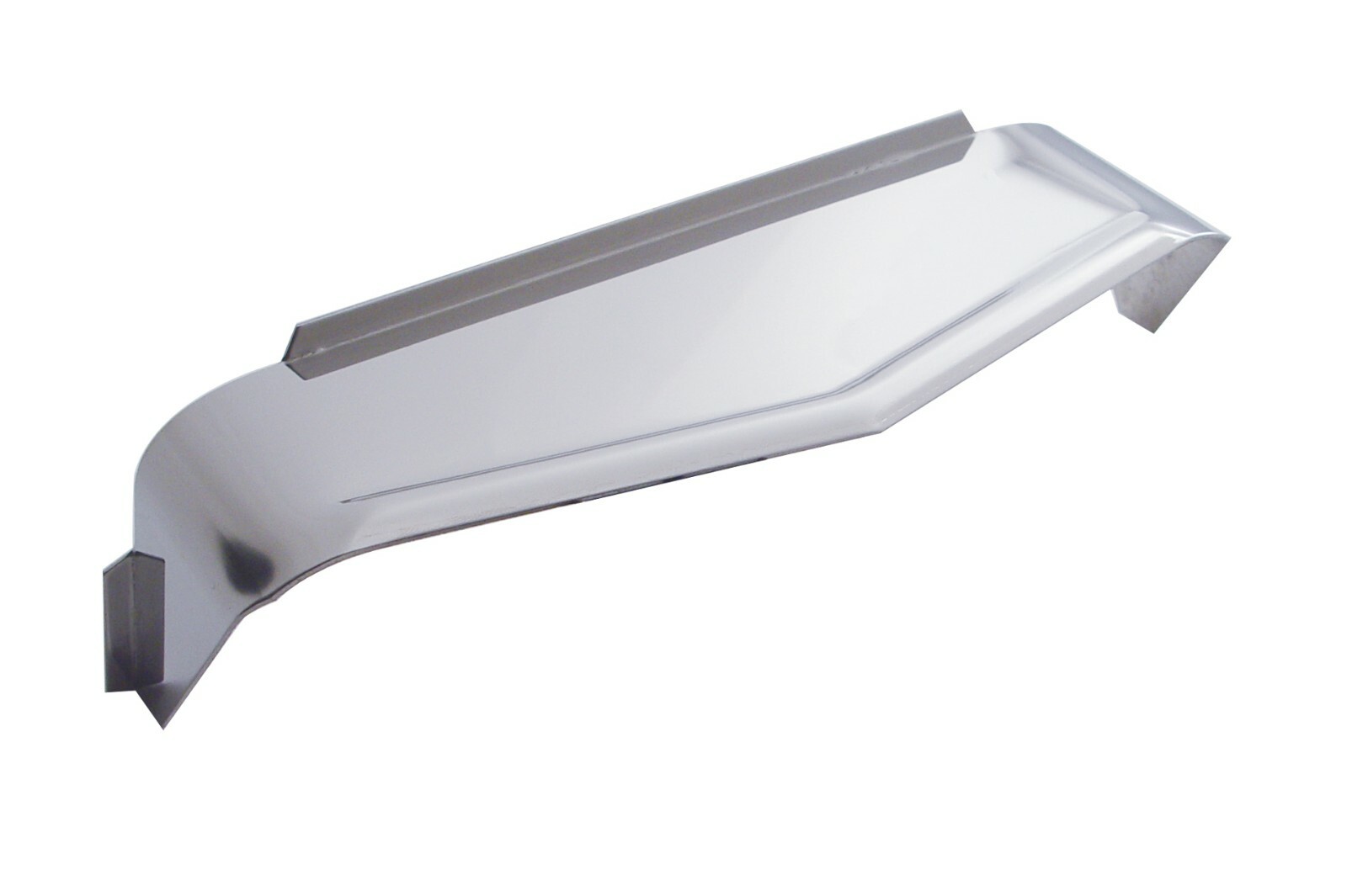 5" X 7" Stainless Steel Rectangular Headlight Visor, Ribbed Lip Style - ONE Unit