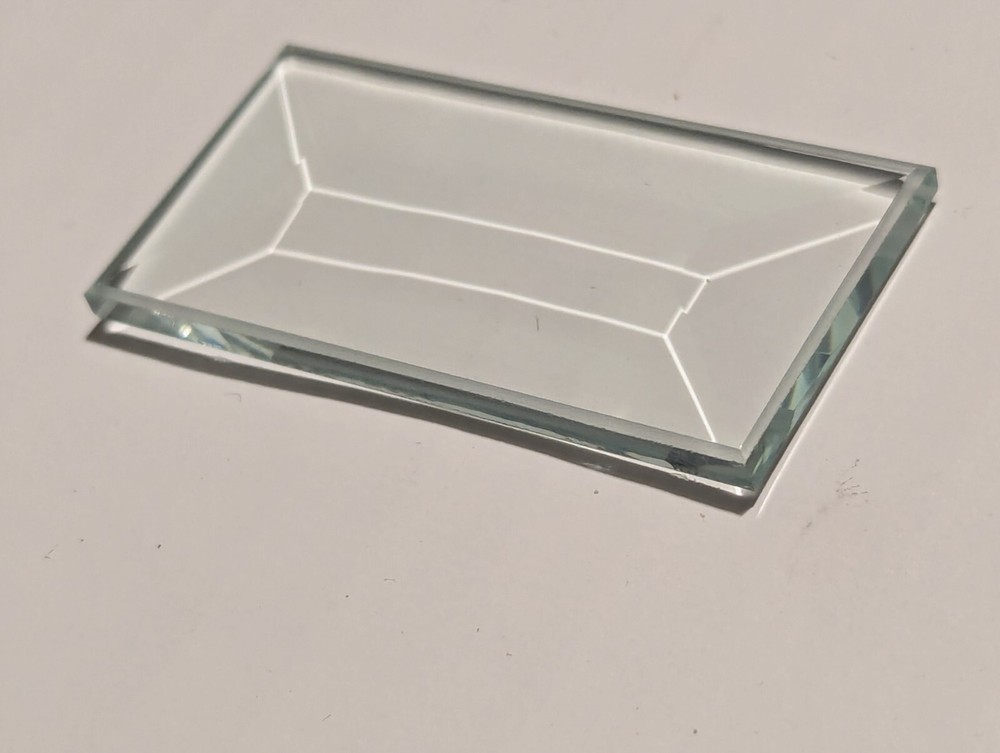 Rectangular Glass Bevel. Clear. 1"x2".