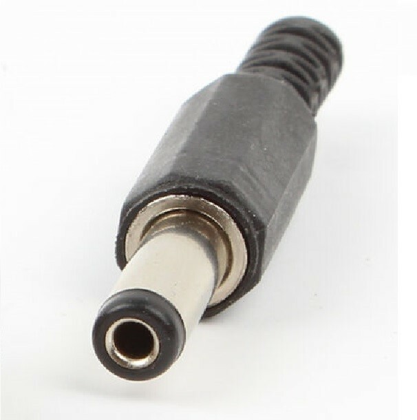 5-Pack 5.5x2.1mm Male Straight Solder DC Power Barrel Tip Plug Connector