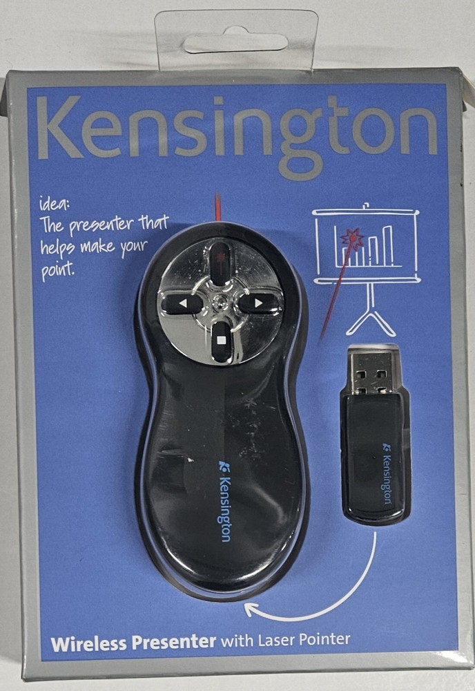 Kensington Wireless Presenter With Laser Pointer New