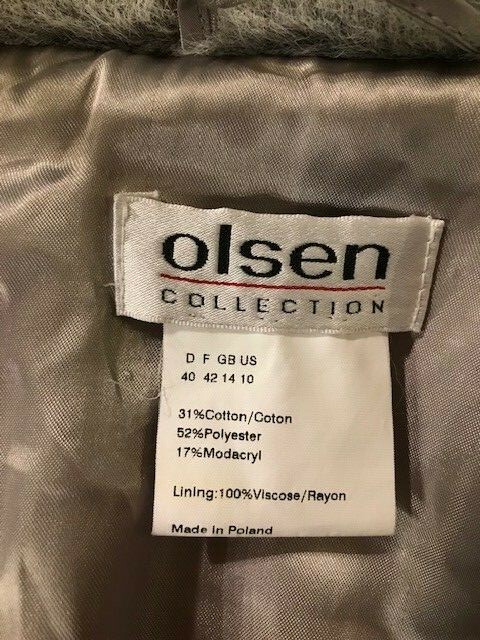 THIS OLSEN COLLECTION GREY COAT MADE IN POLAND