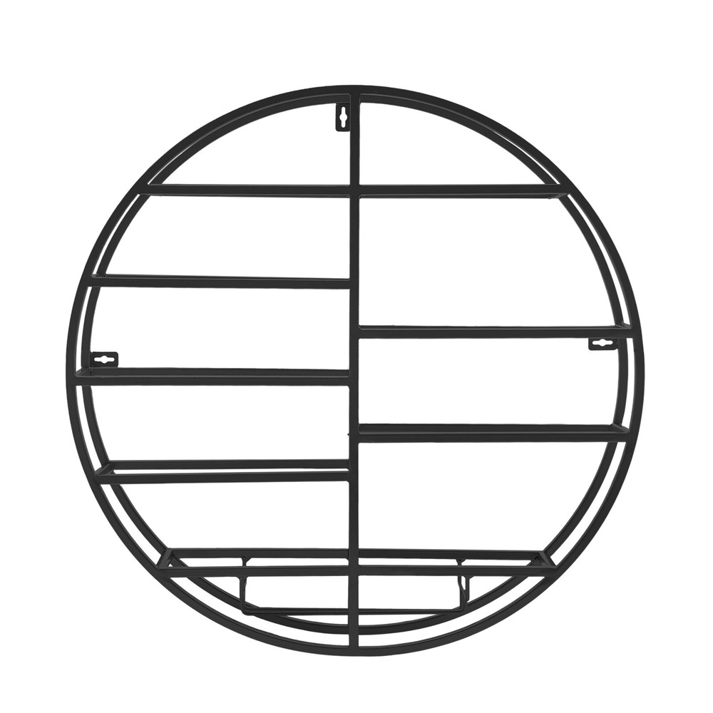 60cm Black Round Wall Mounted Round Wine Rack Large Capacity Wine Display Rack