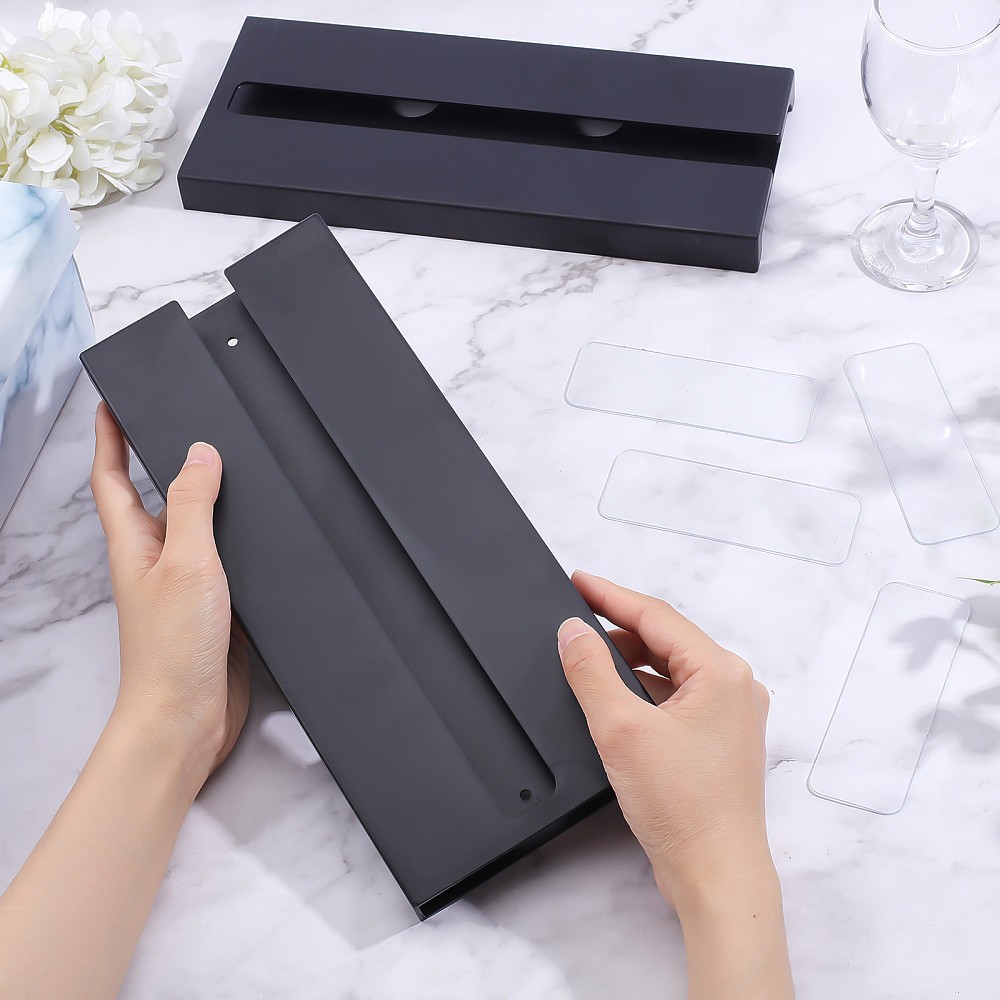 1set Plastic Storage Rack/Display for Red Wine Glass Display Rectangle Black