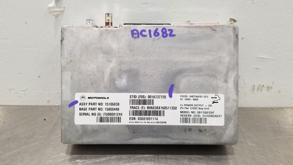 07 CHEVY TAHOE COMMUNICATION ONSTAR CONTROL MODULE 15106838