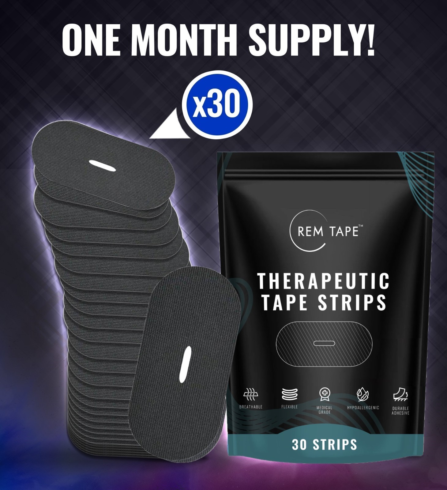 REM Tape™ (Hydration - 30 Strips) - Premium Strip Tape For Sleeping & Snoring