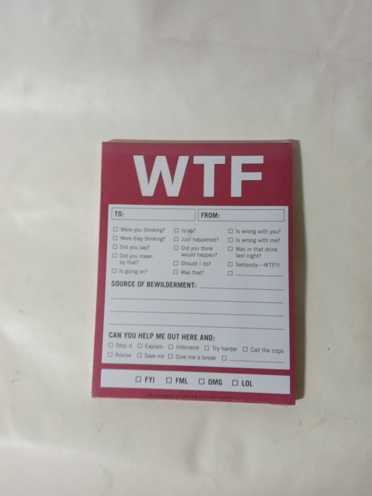 Knock Knock Nifty Notes WTF Pad 4" x 5"