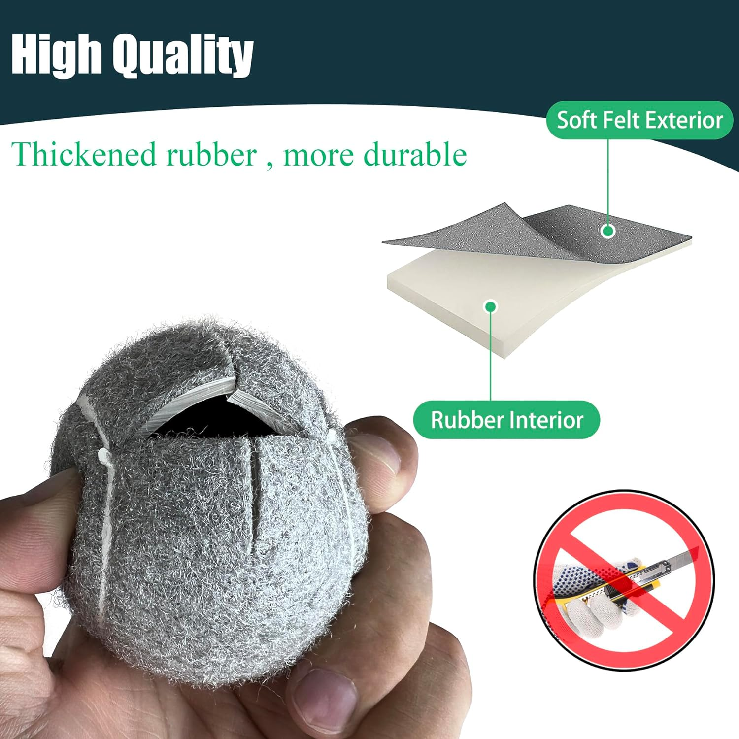 4 Pack Precut Tennis Balls for Walkers Tennis Balls for Chairs Heavy Duty L