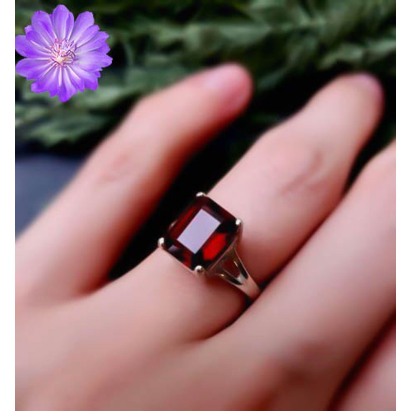 Mozambique Garnet Gemstone Handmade 925 Sterling Silver Jewelry Ring All Size