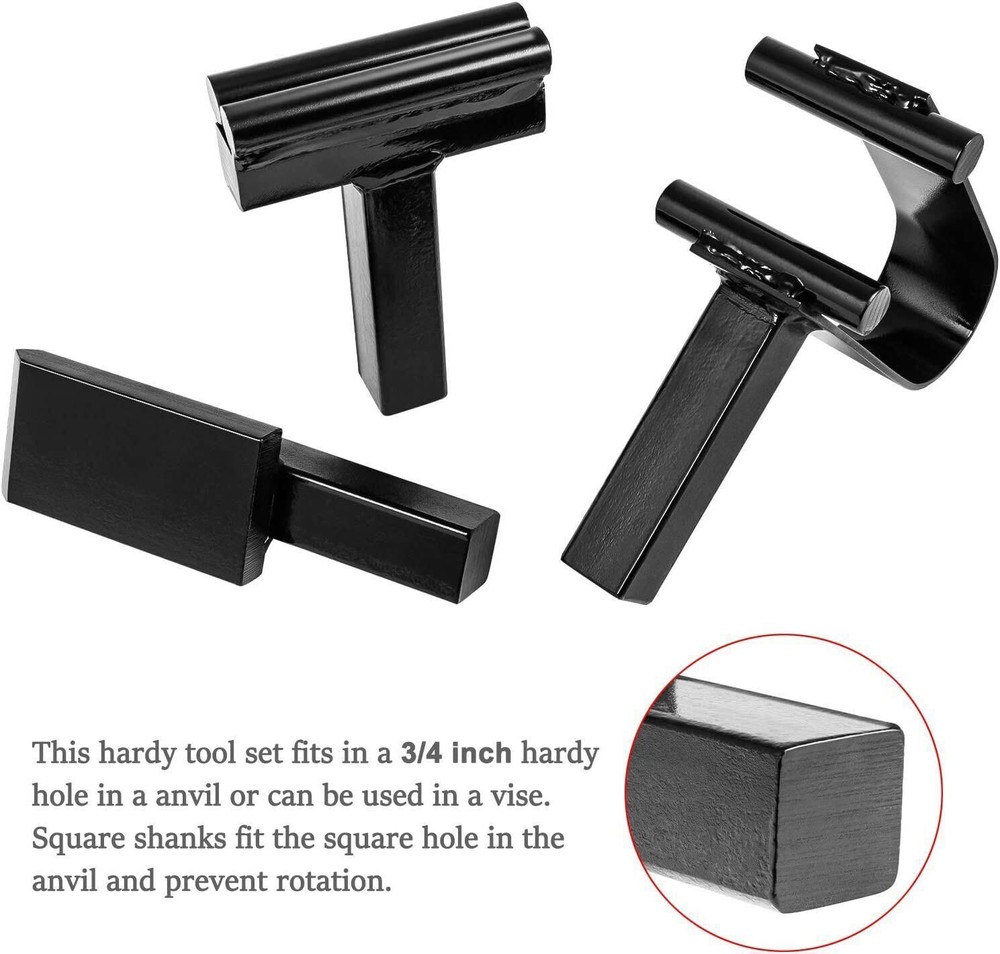 3/4" Blacksmith Anvil Forge Hot Cut Creasing Stake Spring Fuller Hardy Tool Set