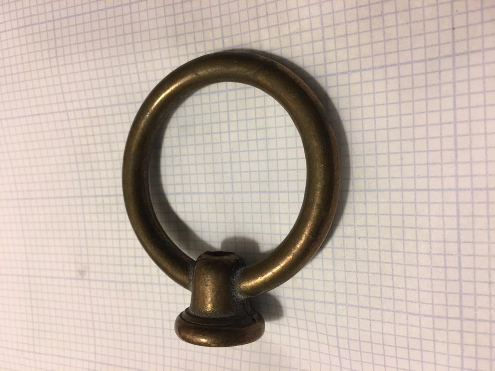 Solid Brass Loop Hook Circle Lamp Finial 2 9/16" H with wire way SHIPPING INCL