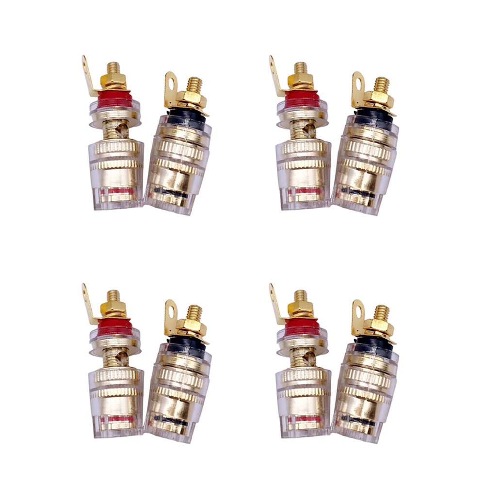 8Pcs 4mm Amplifier Speaker Terminal Binding Post Banana Plug Adapter Socket