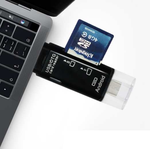Portable Travel Memory Card Reader USB/Type-C/Micro-USB 3 in 1 SD/TF Card Reader