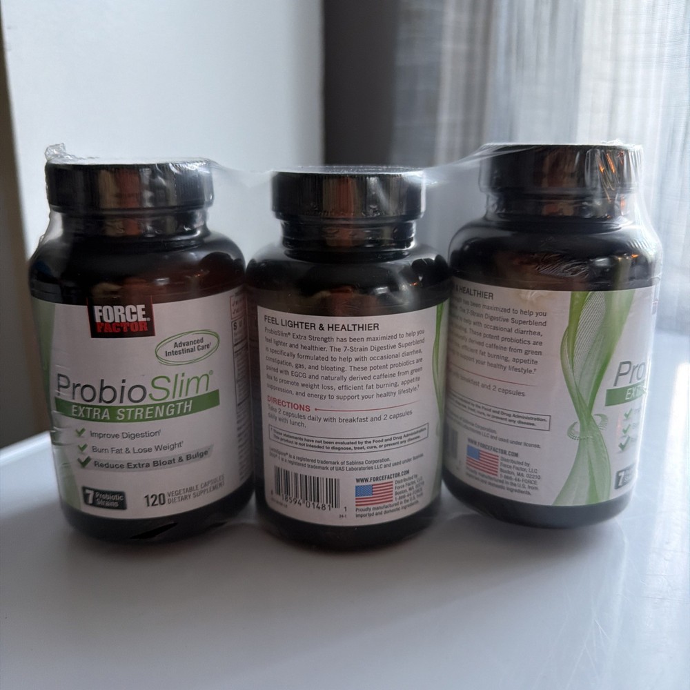 FORCE FACTOR ProbioSlim – Digestive & Weight Support, 120 Capsules X 3 -Exp 6/28