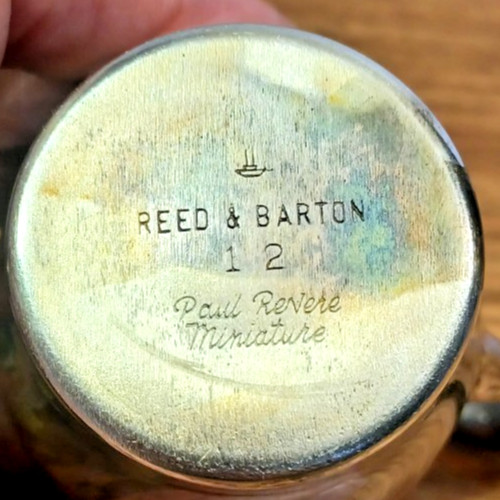 Reed & Barton Paul Revere #12 Miniature Pitcher & Basin Monogrammed W D