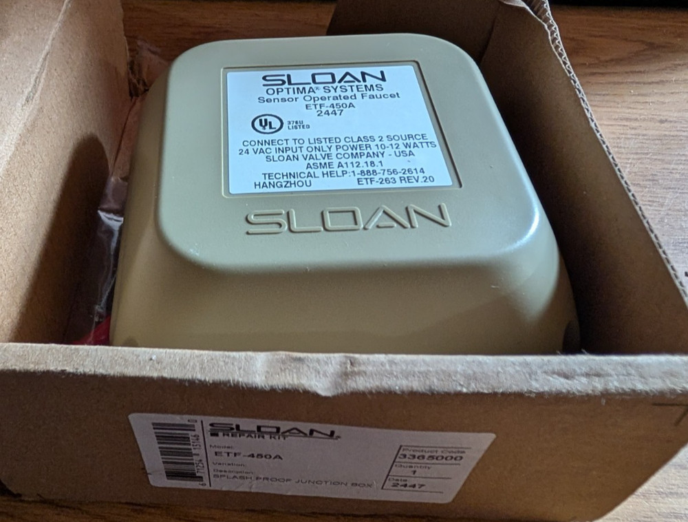 Sloan ETF-450-A Splash-Proof Junction Box.