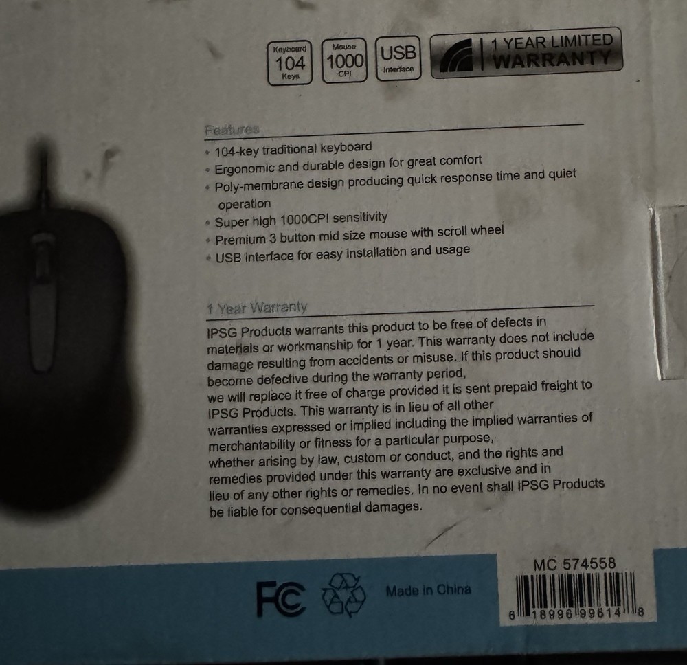 Inland USB Keyboard iC2 10 & mouse A9