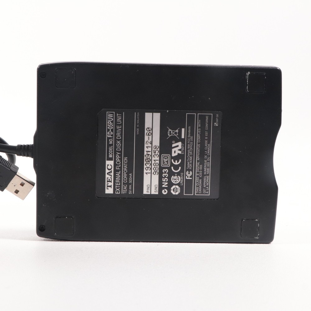 TEAC 3.5" External Floppy Disk Drive USB Unit Model FD-05PUW