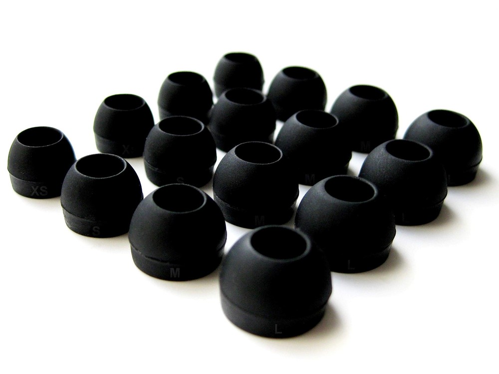 16pcs (B-4sz) Replacement Earbuds Eartips Adapters Compatible large, Black