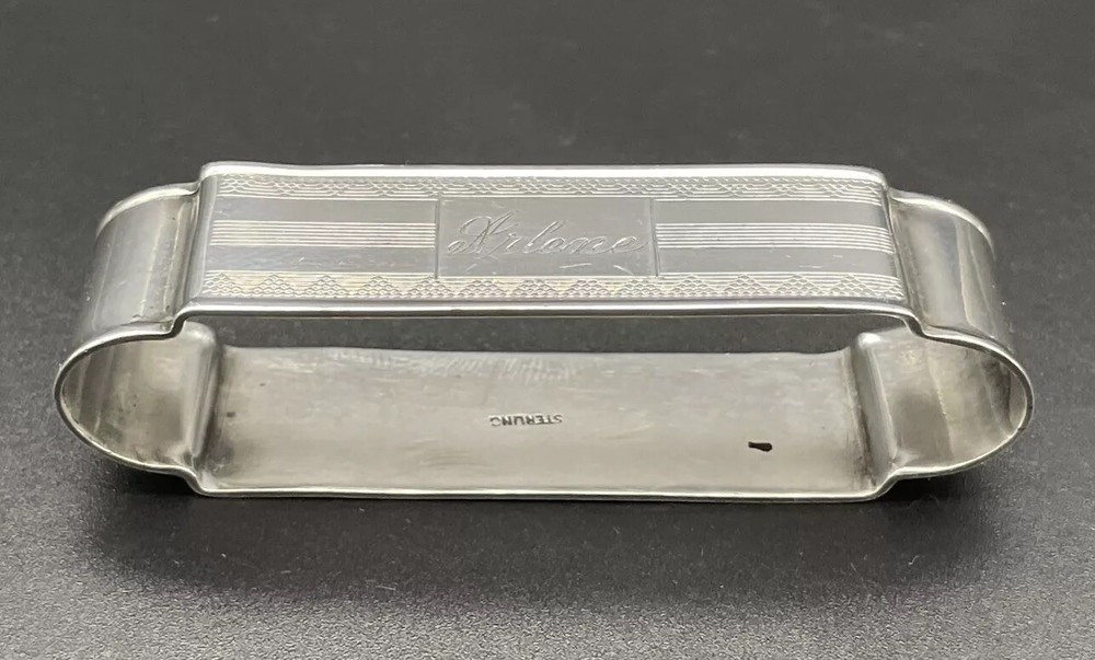 Sterling Silver Napkin Ring Engraved Name “ARLENE”