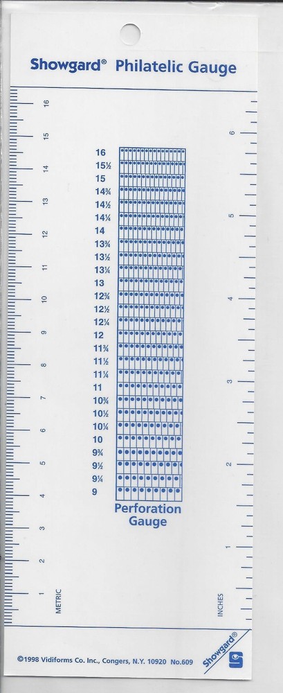 Showgard Perforation Gauge Ruler and Mount Size Chart