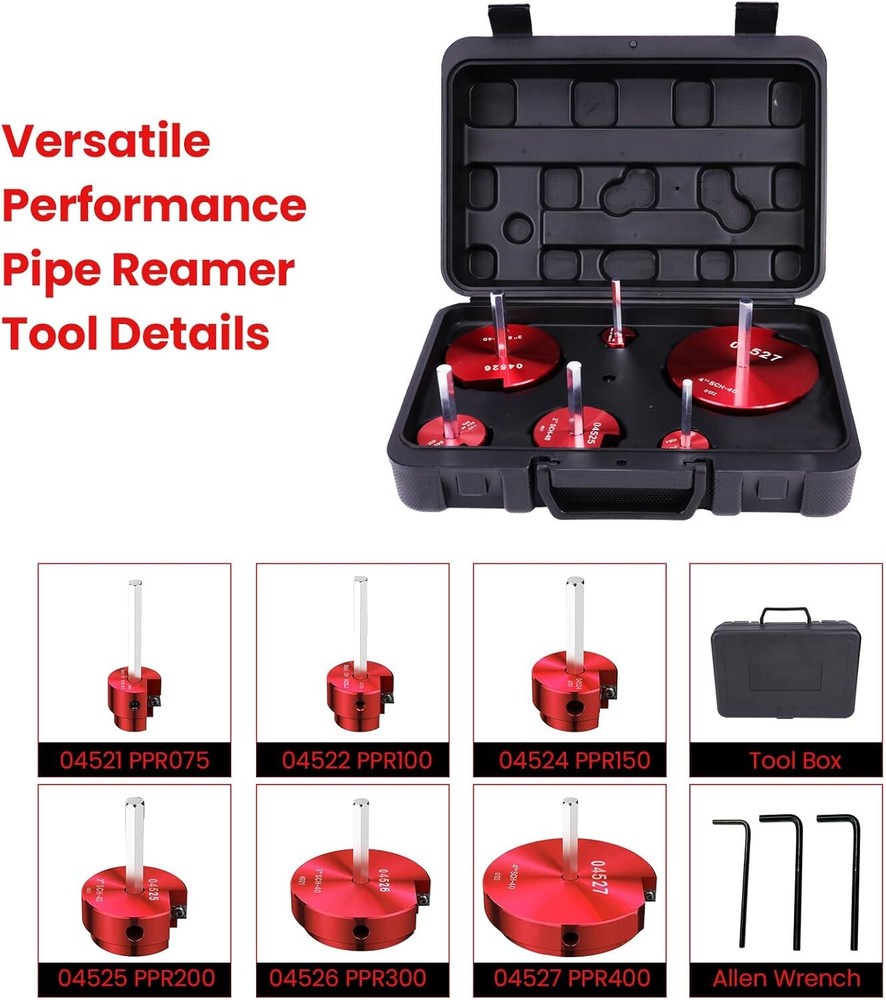 6PCS PVC Pipe Reamer Kit Fitting Socket Saver SCH Plumbing Tools for 1/2" Drills