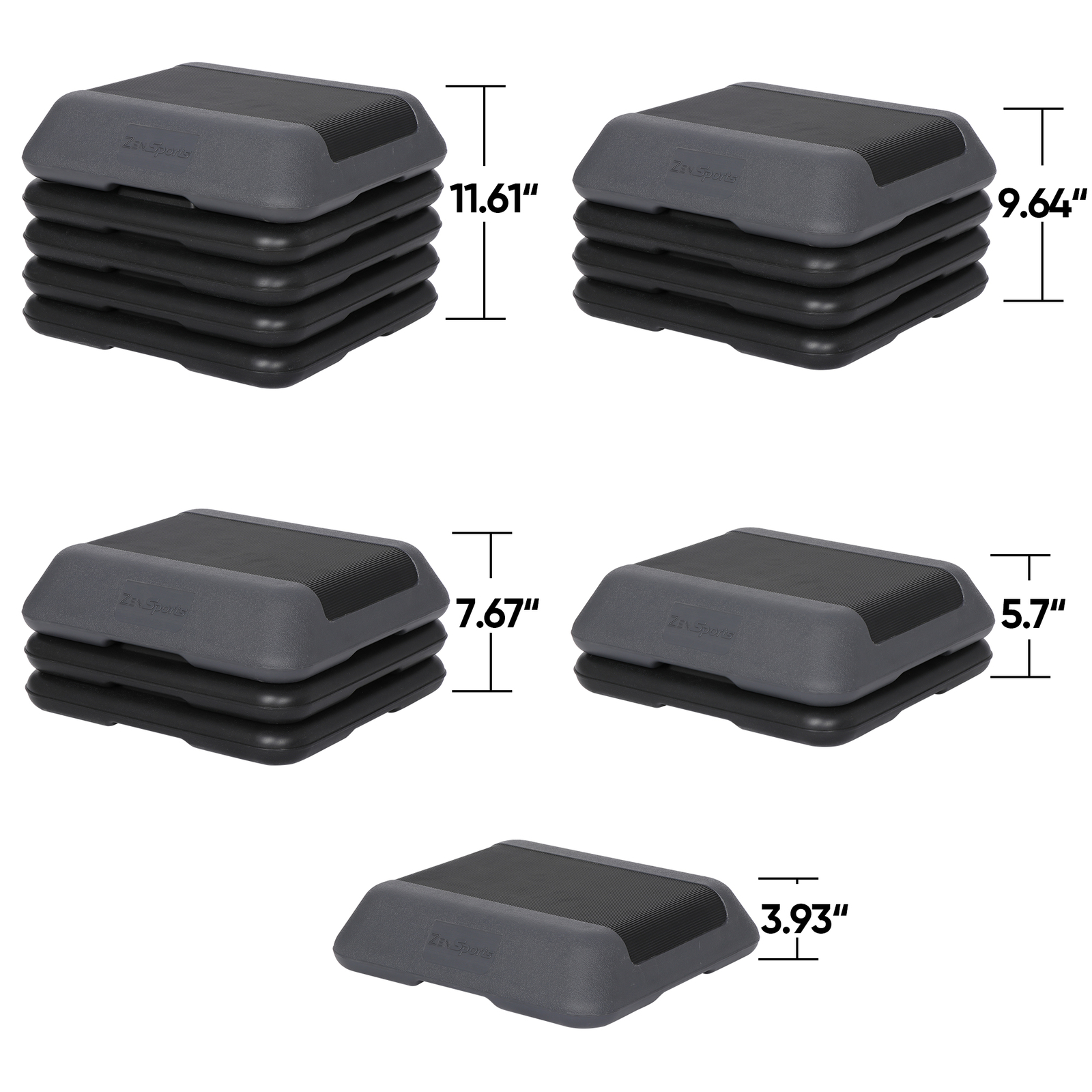 Adjustable Aerobic Step Exercise Platform Nonslip with 4 Risers Indoor Gym Home