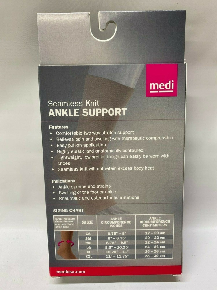 Medi Seamless Knit Compression Ankle Support 501 Beige - Pick Size - NEW