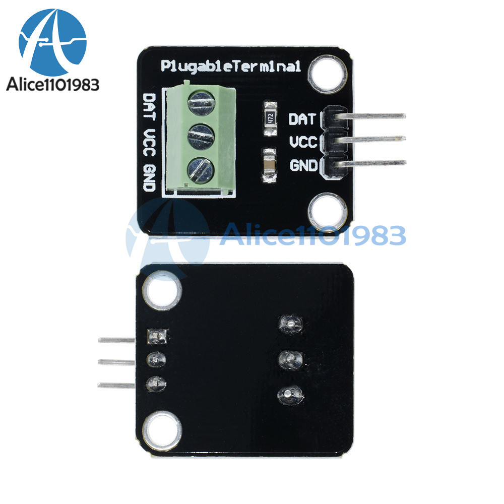 DS18B20 Temperature Sensor Probe WaterProof Plugable Terminal Adapter Module
