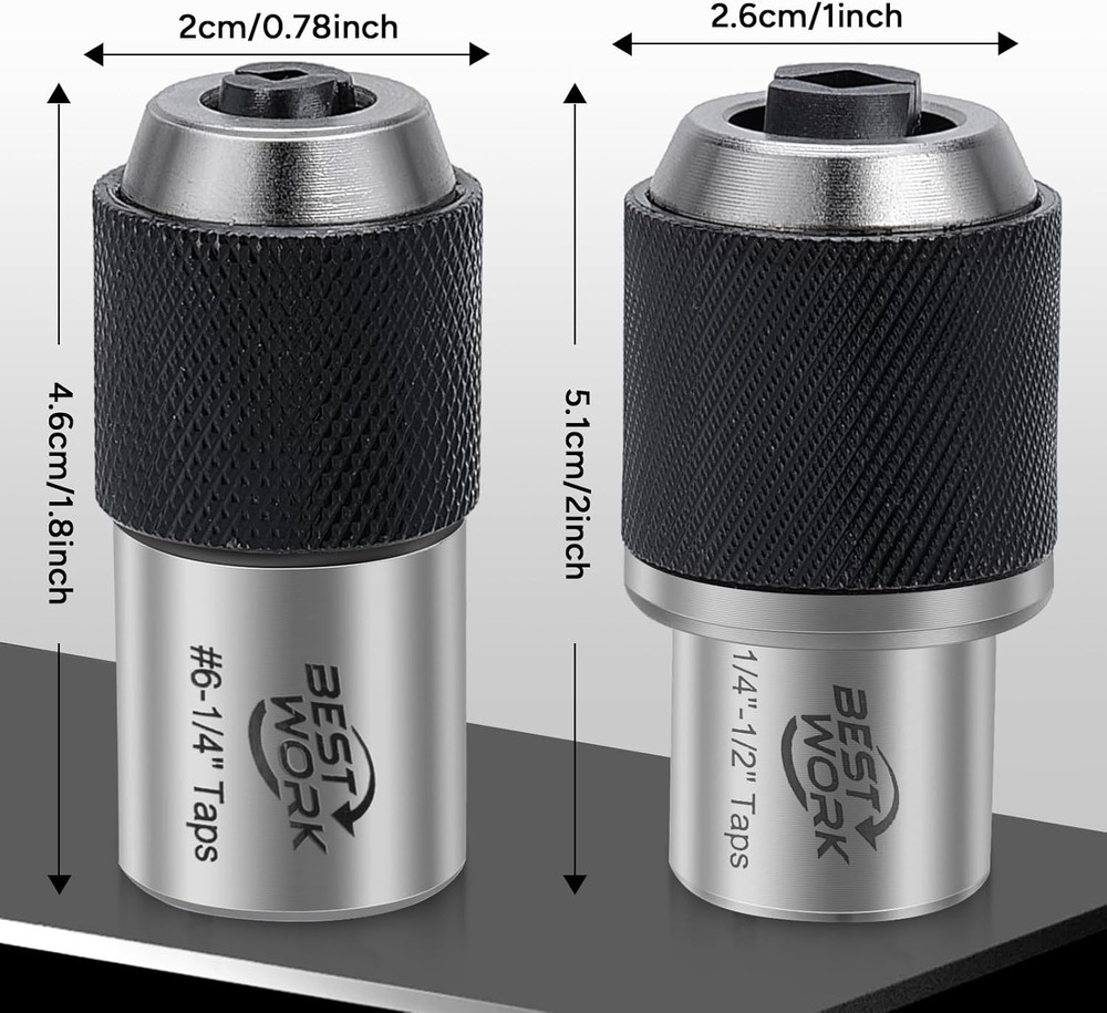 3Pcs Adjustable Tap Socket Set, 3/8" Drive Tap Holder Tool