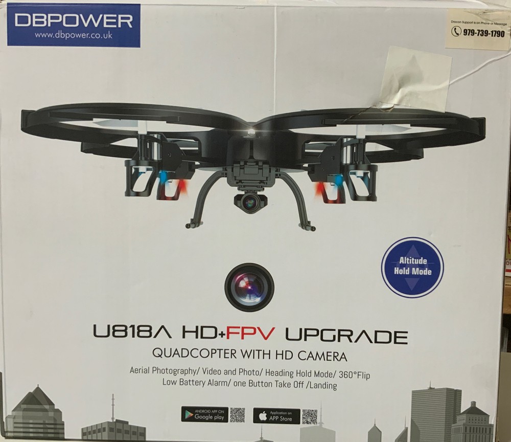 🚁 DBPower - U818A HD+FPV - HD Camera QUADCOPTER Drone🆕 Distressed Box‼️