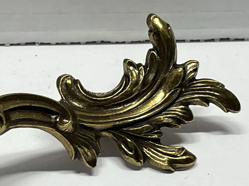 Vintage NOS KBC #K854 Decorative Brass Plated Fixed Drawer Pull
