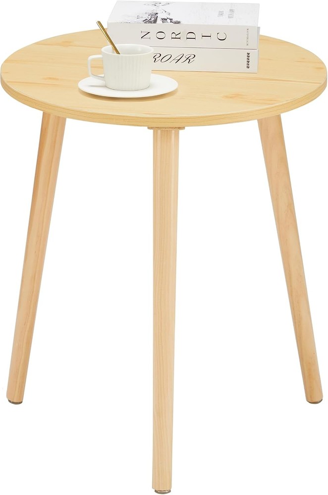 Small Round Side Table Modern Light Wood Side Table Bedside Nightstand End Table