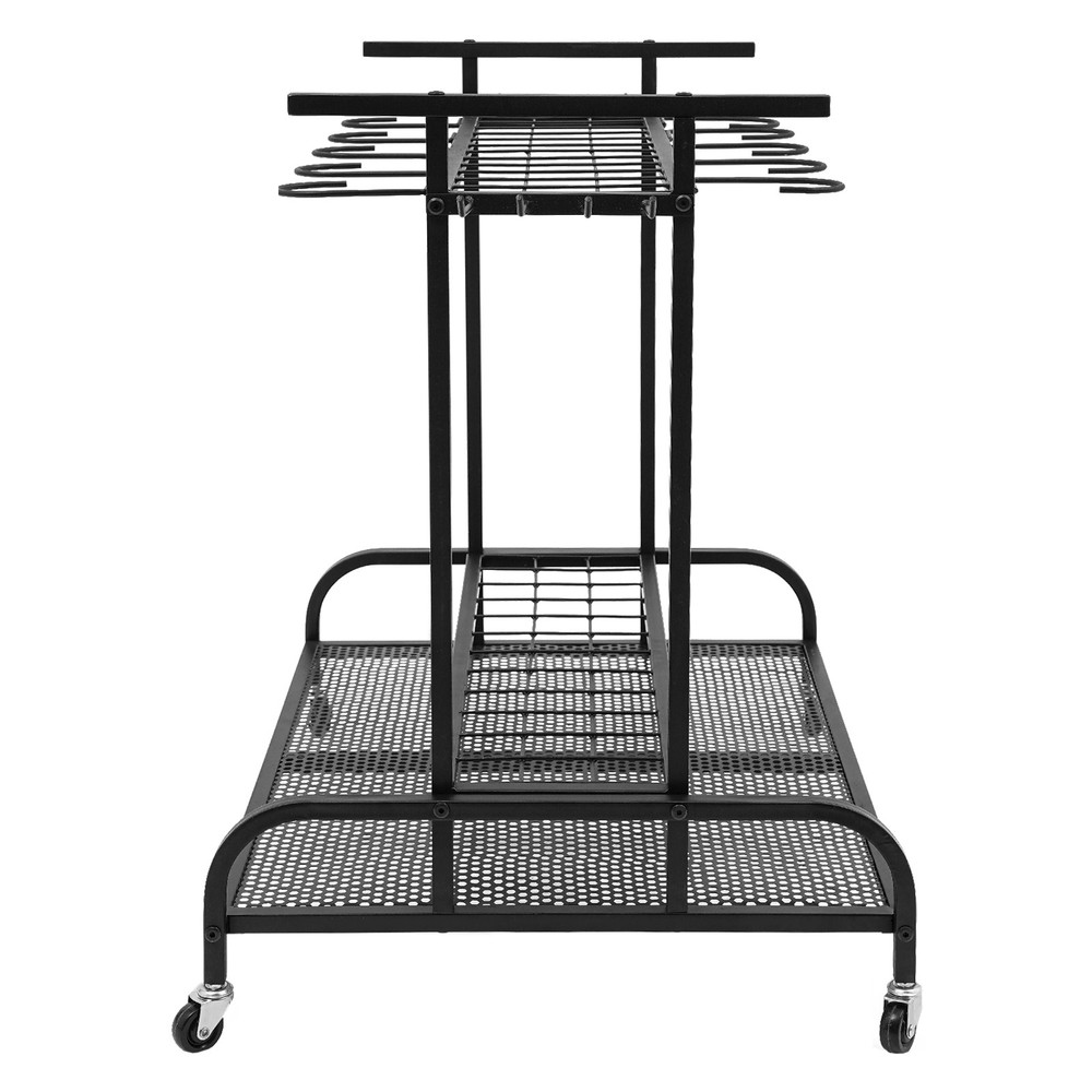 Large Capacity Garage Tool Organizer with Hooks Garden Tool Organizer with Wheel