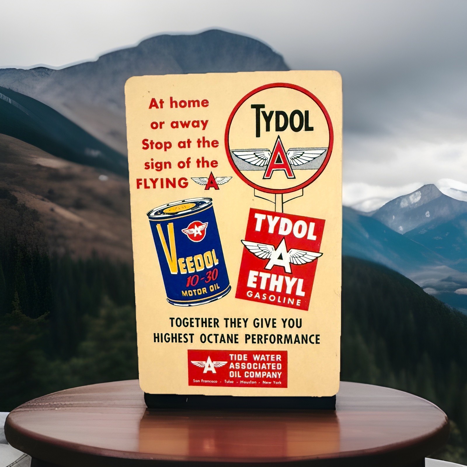 1955 FLYING A POCKET CALENDAR TIDE WATER ASSOCIATED OIL COMPANY  TYDOL VEEDOL