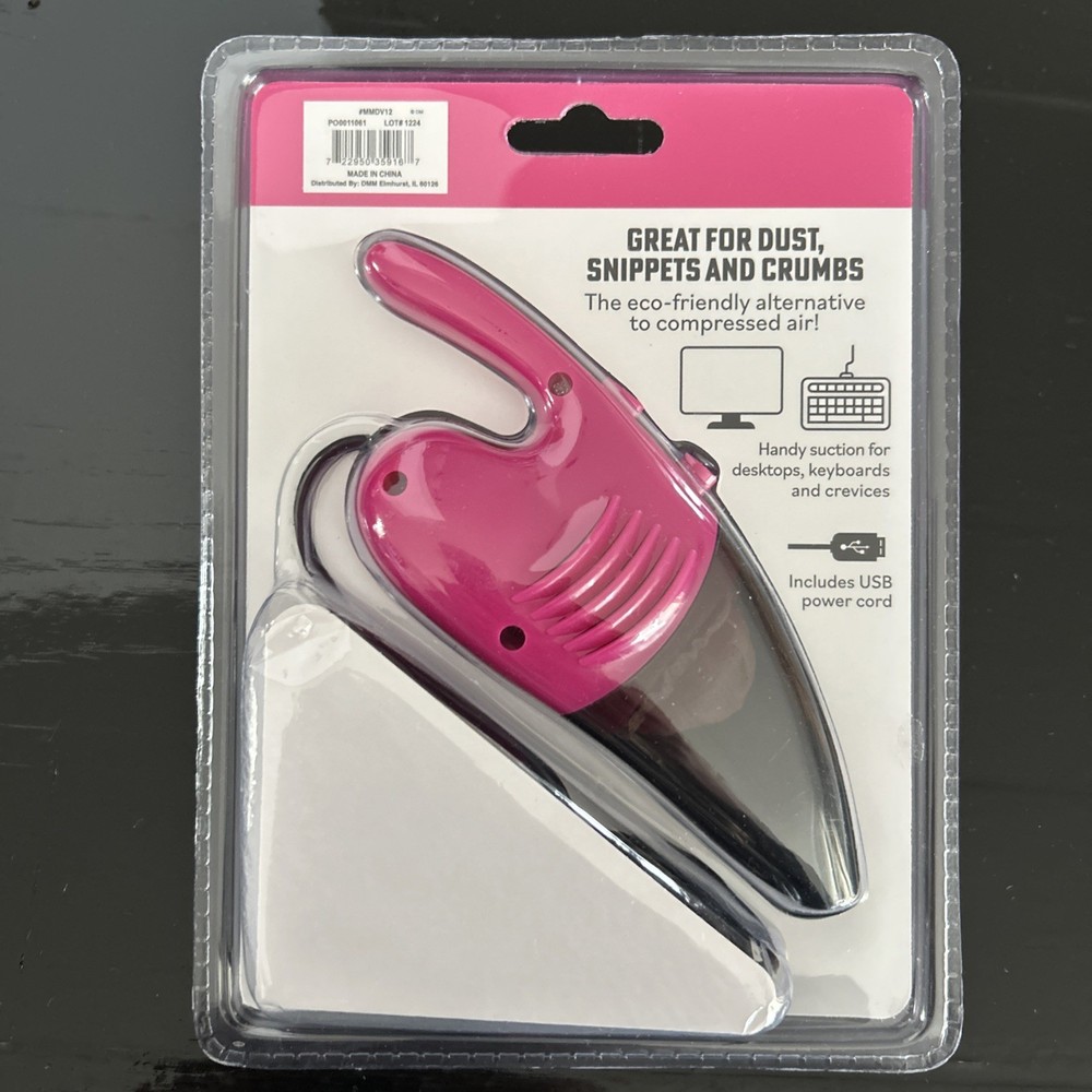Crumb Catcher USB Desktop Vacuum Modern Monkey Computer Vacuum pink Black