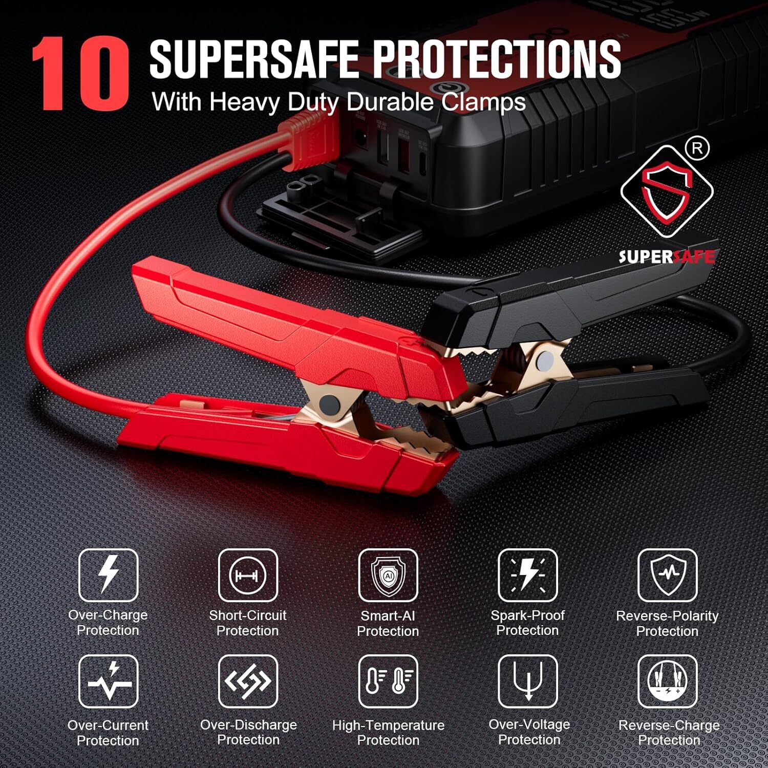 GOOLOO 6000A Jump Starter GT6000 Car Starter 100W Bi-Directional Fast Charge 12V