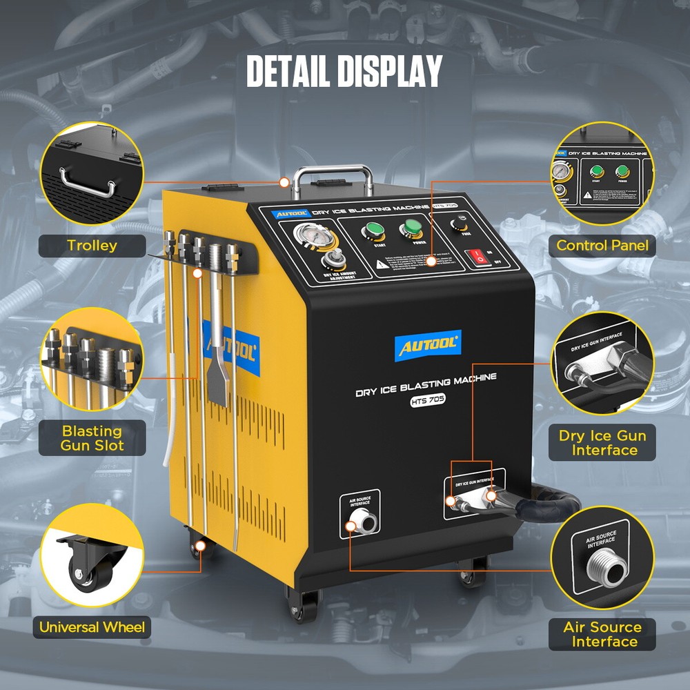 Dry Ice Blasting Cleaning Machine Intake Deposit Blaster Engine Carbon Crusher