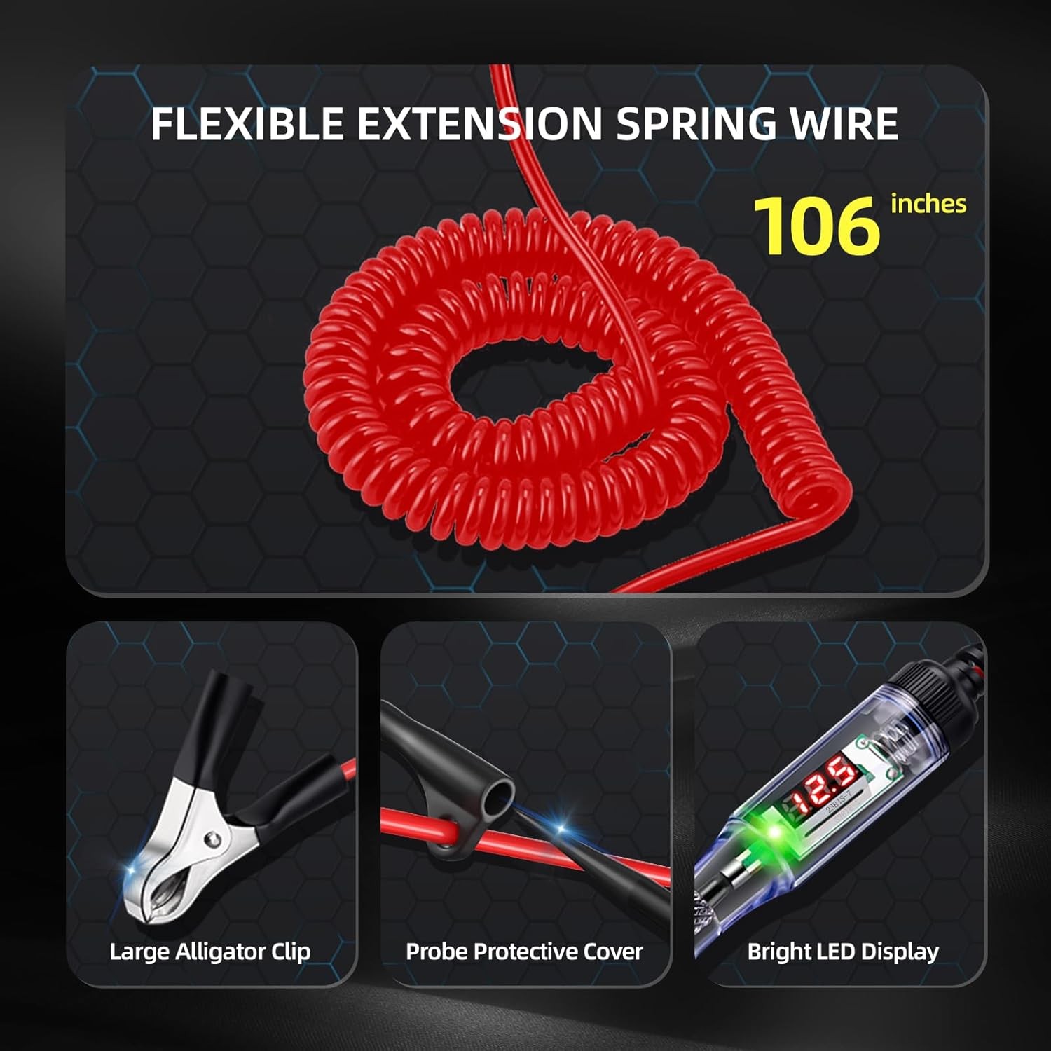 Automotive Test Light with 5-120V LED Digital Voltage Display, 3V-120V