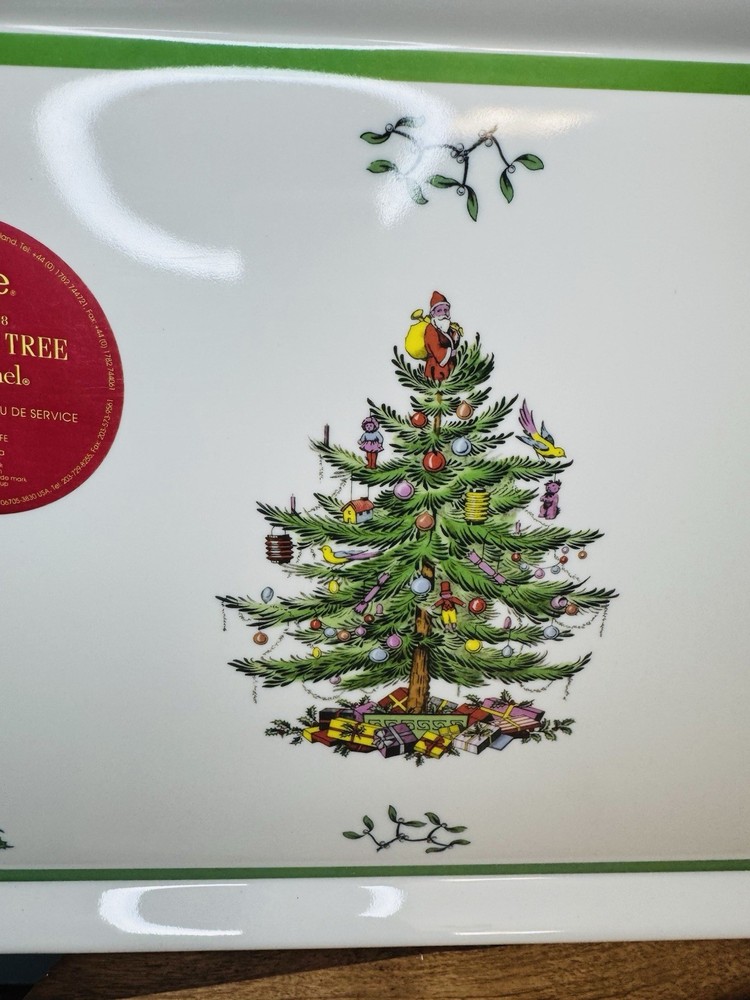 NEW Spode Christmas Tree Melamine Large Handled Tray 19” X 12”