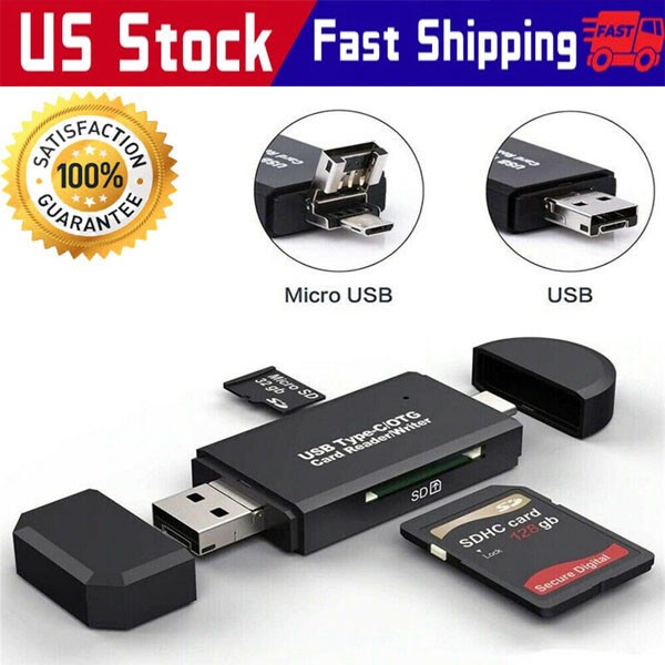 Card Reader USB 3.0 Type C Micro SD TF OTG Smart Memory Adapter Laptop Computer