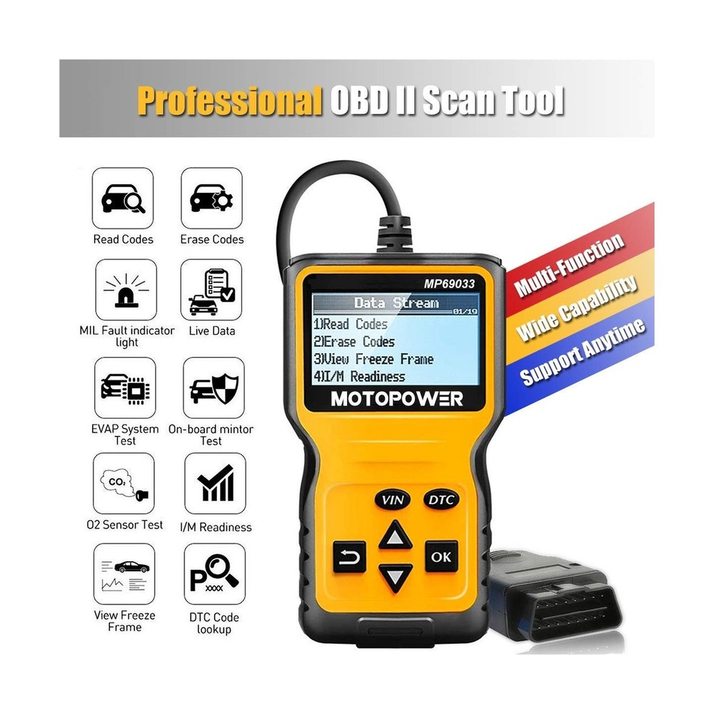 MOTOPOWER MP69033 Car OBD2 Scanner Code Reader Engine Fault Code Reader Scann...